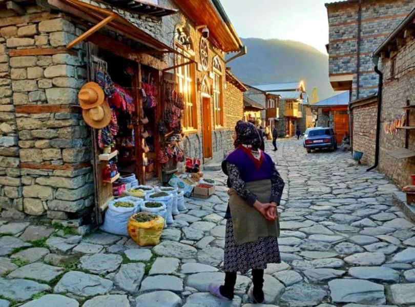 Lahij village cobblestone streets and copper craft workshops, Azerbaijan